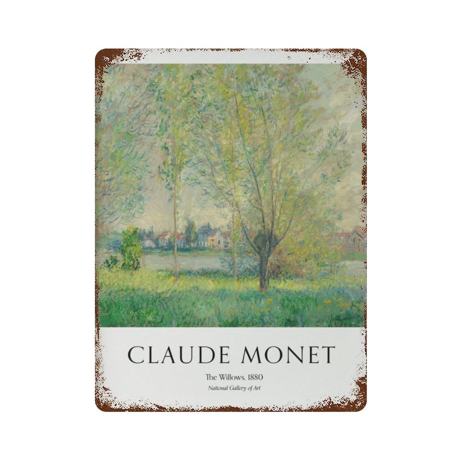 xiaoxiaoshen Monet 'the Willows' French Impressionist Wall Decor Art Metal Tin Poster Modern Home Decor Art Home Bar Shop Decorations Vintage Sign 40x30cm
