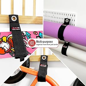 9 Pack Heavy Duty Storage Straps, Hook and Loop Extension Cord Holder Organizer, All-purpose Nylon Straps, Cable Straps for Cord, Cable, Hose, Rope, RV, Garage Storage & Organization, Assorted Sizes