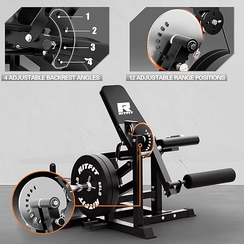 Miniatura 4 de RITFIT Combo de máquina de extensión y rizo de piernas y banco de pesas ajustable Rojo,Negro,https://www.amazon.com/dp/undefined