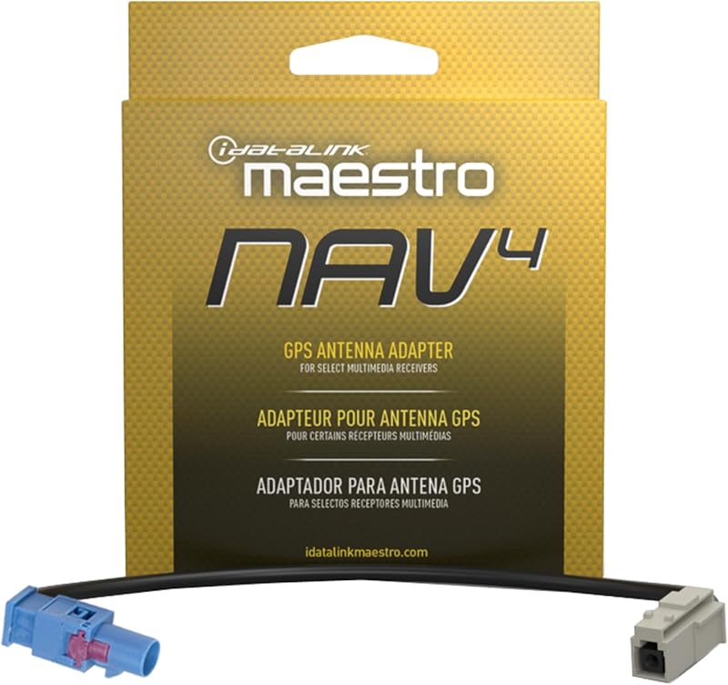 Maestro (Acc-NAV4) Factory GPS Navigation Antenna Adapter - Connects Factory GPS Antenna to Select Newer Compatible Alpine and Kenwood Car Stereos