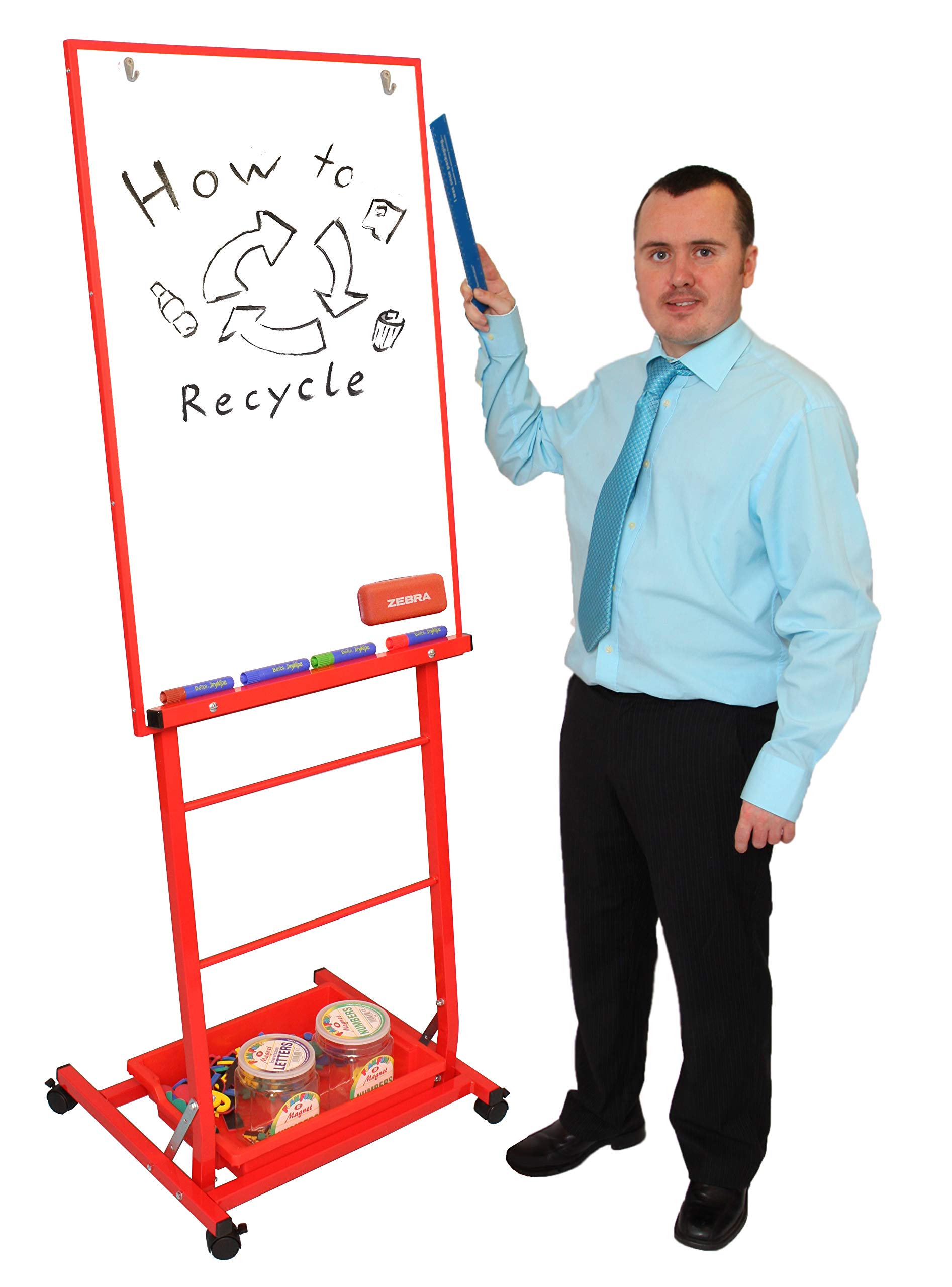 YOUNGSTARTSingle Boarded Mobile Easel Portrait Style, Red, 11Enc02616