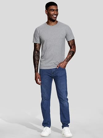 Teesmen Men's T-Shirts 5 Pack Short Sleeve Crew Neck UK Plain Cotton