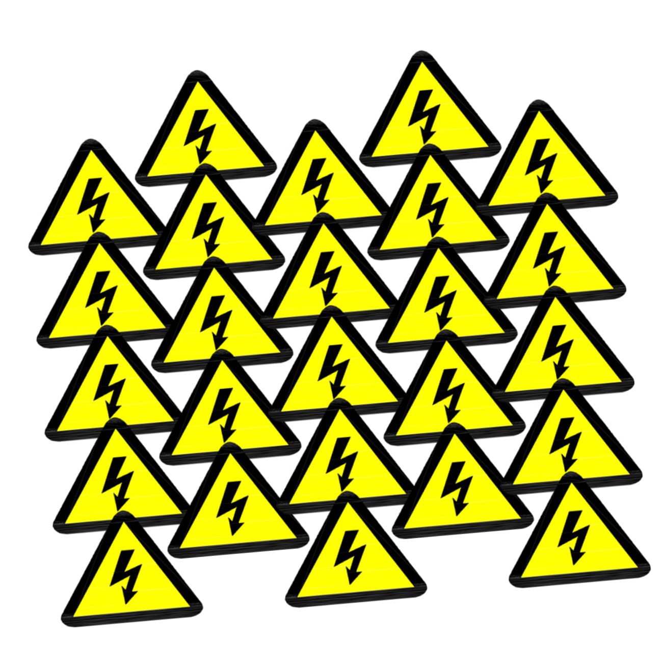 Ipetboom Lot De 25 Autocollants D’avertissement Jaunes Triangulaires 50x50 Mm Pour Panneau Électrique, Étiquettes De Sécurité Haute Tension Adhésives, Signalisation De Danger Électrique Industrielle