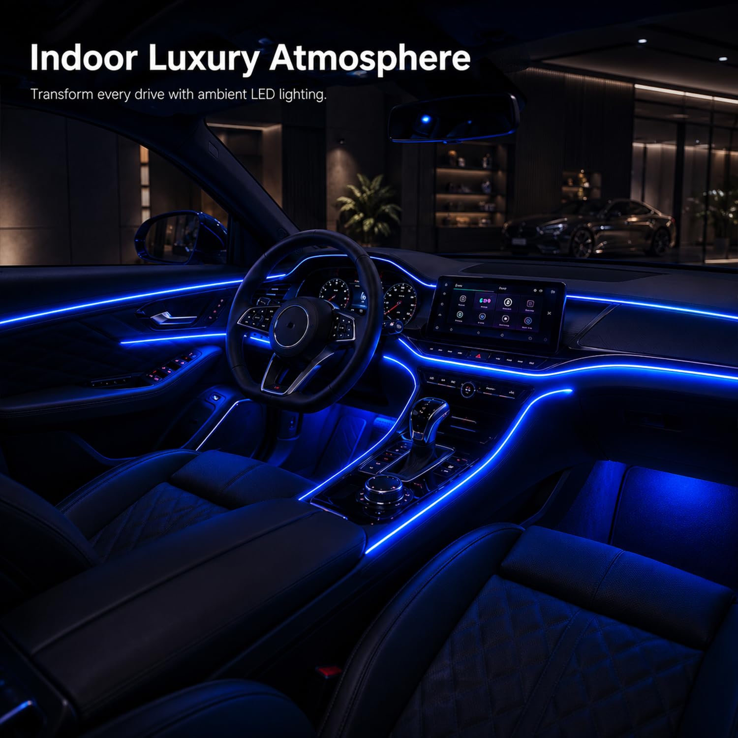 Illuminazione Interna a LED per Auto, 6 m/18 in 1 RGB, 12 V, Atmosfera LED Con App + Controllo Remoto, Laser Multicolore