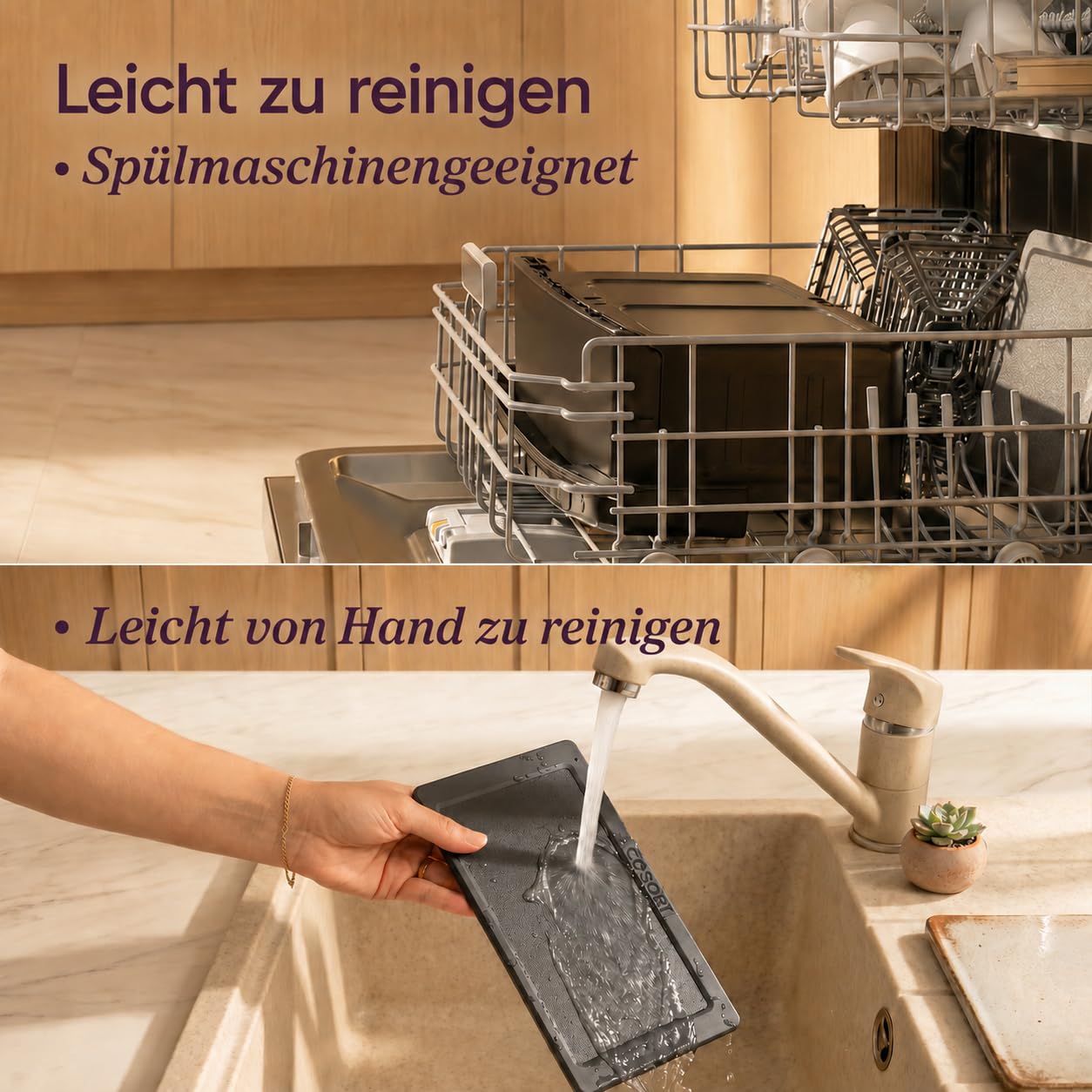 COSORI Airfryer, Heißluftfritteuse 2 Kammern Keramikbeschichtung, Dual Blaze Twinfry Compact mit 4 Heizrohren, 8,6L Flexiblen Kammern, Schwarz, TF801