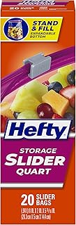 Hefty Slider Kitchen Storage Bags, Quart Size, 20 Count