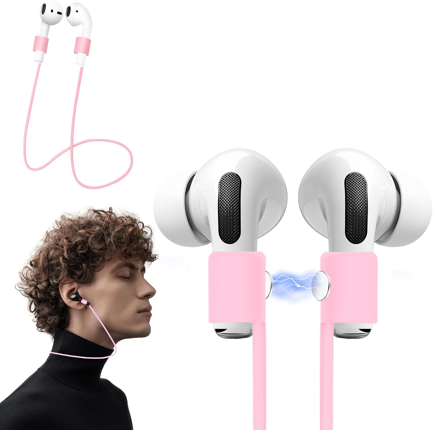 KASOTT Ultra Strong Magnetic AirPods Straps,Neck Rope Cord,Anti-Lost Straps for Airpods 4,3,2,1&Airpods Pro 2/1