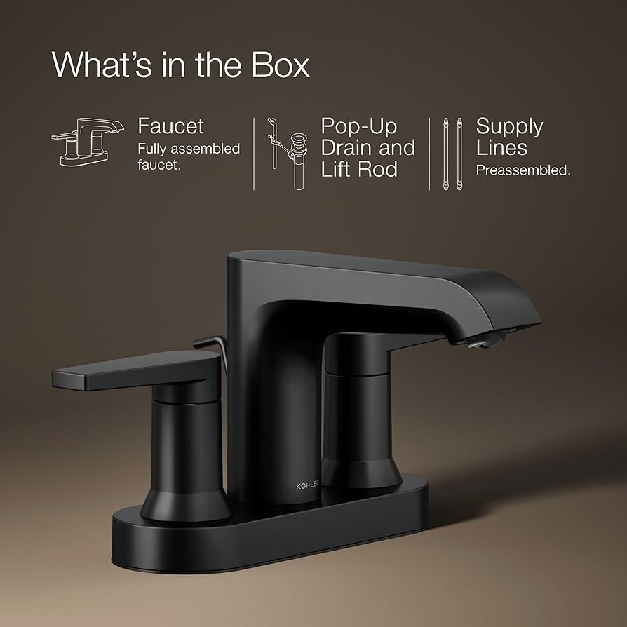 Kohler 97094-4-BL Hint® Centerset Bathroom Sink Faucet, 1.2