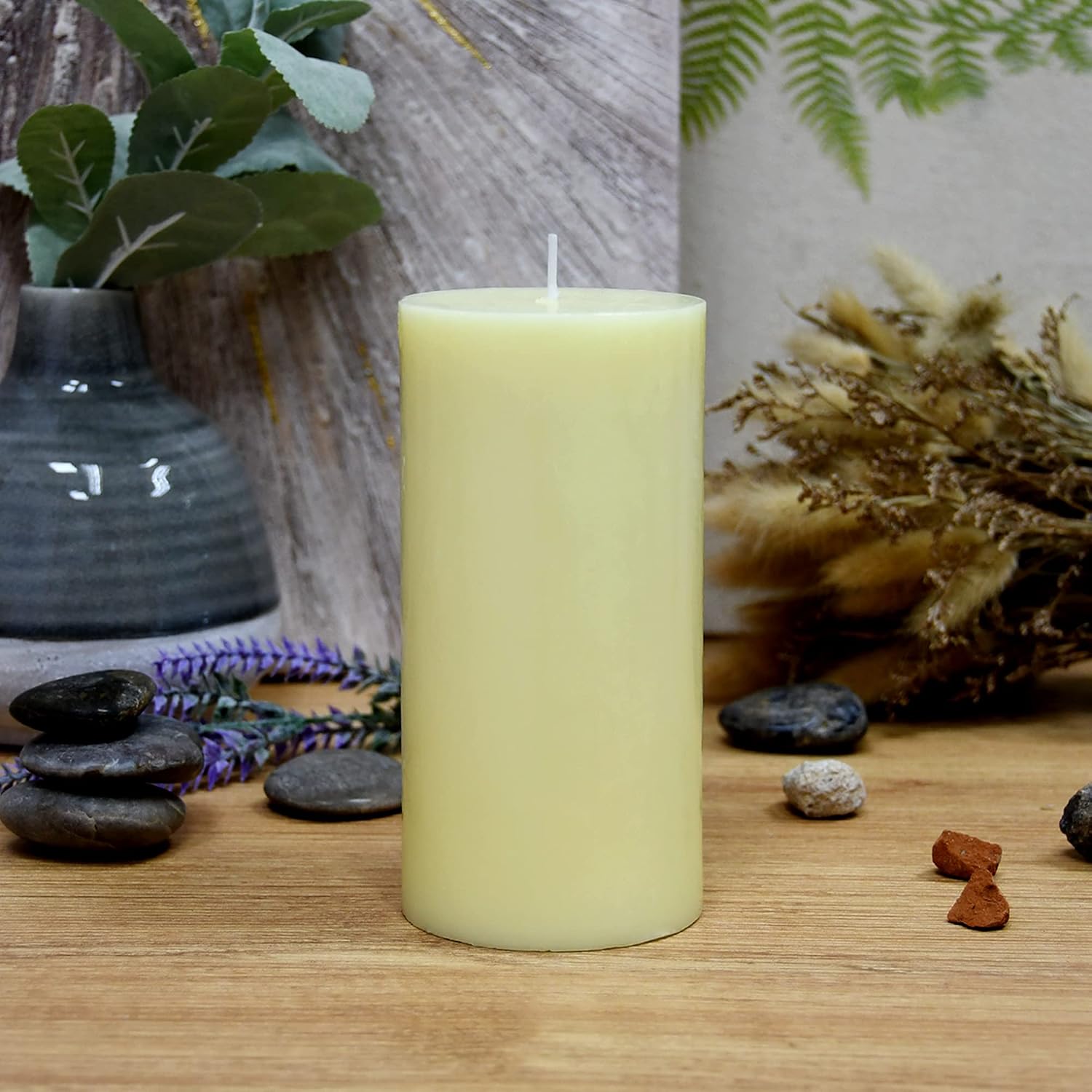 Zest Candle Pillar Candle, 3 by 6-Inch, Pale Ivory