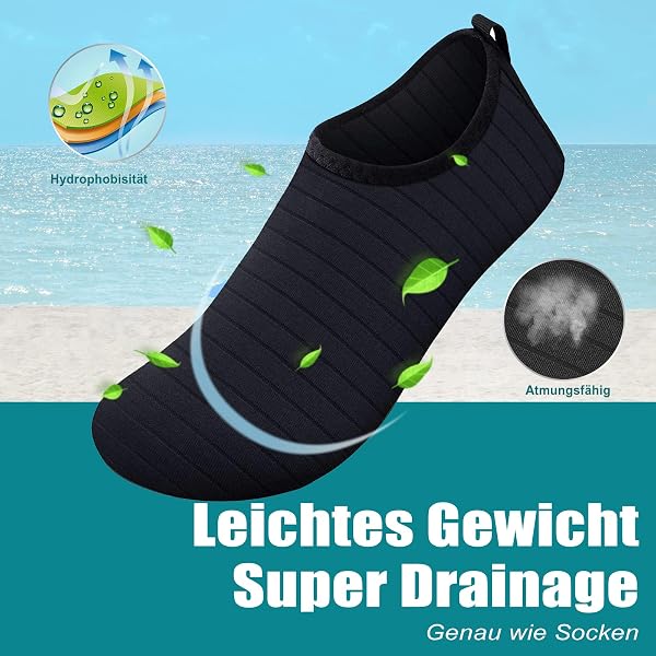 Steppli Wasserschuhe Badeschuhe Schwimmschuhe Aquaschuhe Strandschuhe Damen Herren - 3