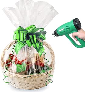 Morepack Shrink Wrap Bags for Gift Baskets 18x22 Inches, 20 Pcs