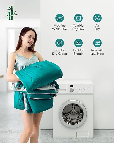 Miniatura 7 de Kaisa Edredón refrescante tamaño Queen, ligero, transpirable para todas las estaciones, para personas que duermen con calor, edredón súper suave con