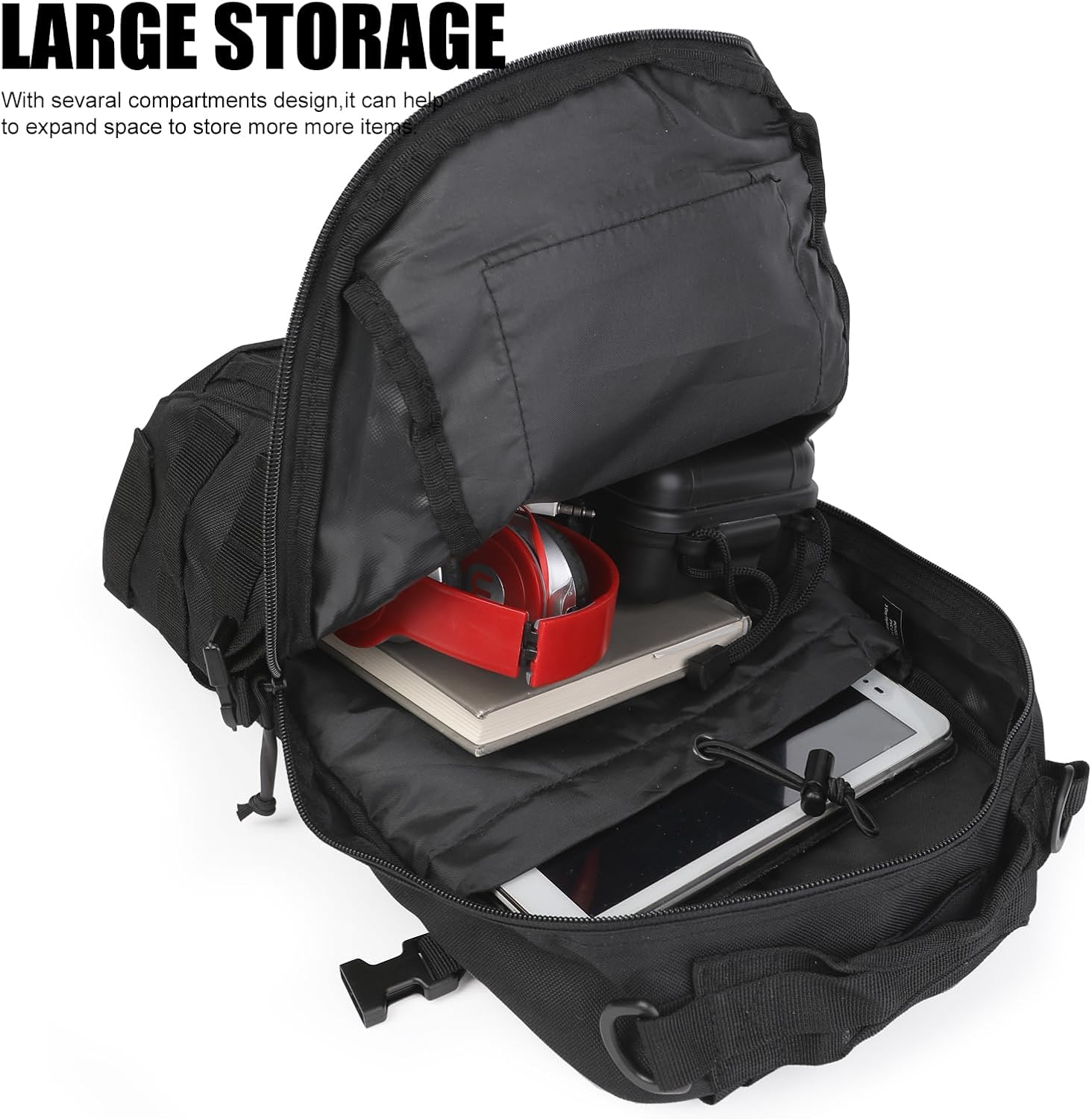 Small Tactical Backpack Military Daypack 12L Molle Bag Rucksack Army Daypack for Outdoor,Hiking,Camping,Travel (Black) - Image 7