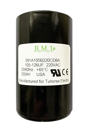 105-126 MFD uF 1.0 1.5 and 2 HP Well Pump Control Box Motor Start Capacitor for Franklin 275464113, 2823008110, 2823018110, 2801084915, 2823018310, 2823508110 New