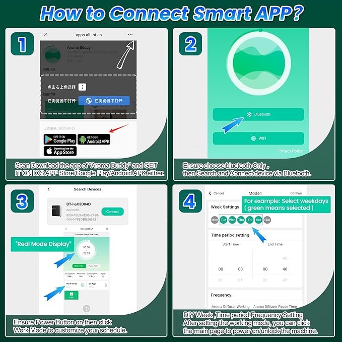 Difusor de Aceites sin Agua AROMAUKO con APP, 150ml, Negro miniatura 3