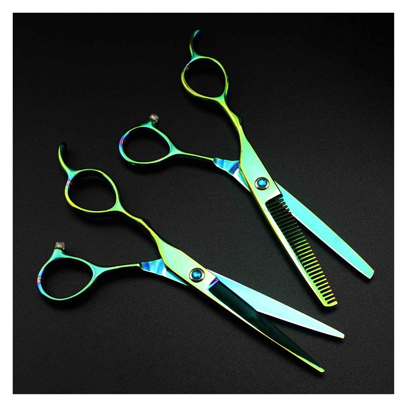 Ciseaux de Coiffure 6 Pouces, Ciseaux de barbier pour gaucher, kit de Coiffure (Coupe B)