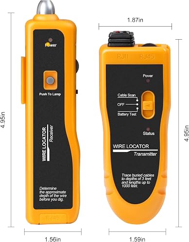 KOLSOL F02 Localisateur de câbles souterrains, F02 Wire Tracker pour localiser les fils, testeur de câbles pour clôtures de chiens, jusqu'à 2-3 pieds de profondeur et 1000 pieds de long - 7
