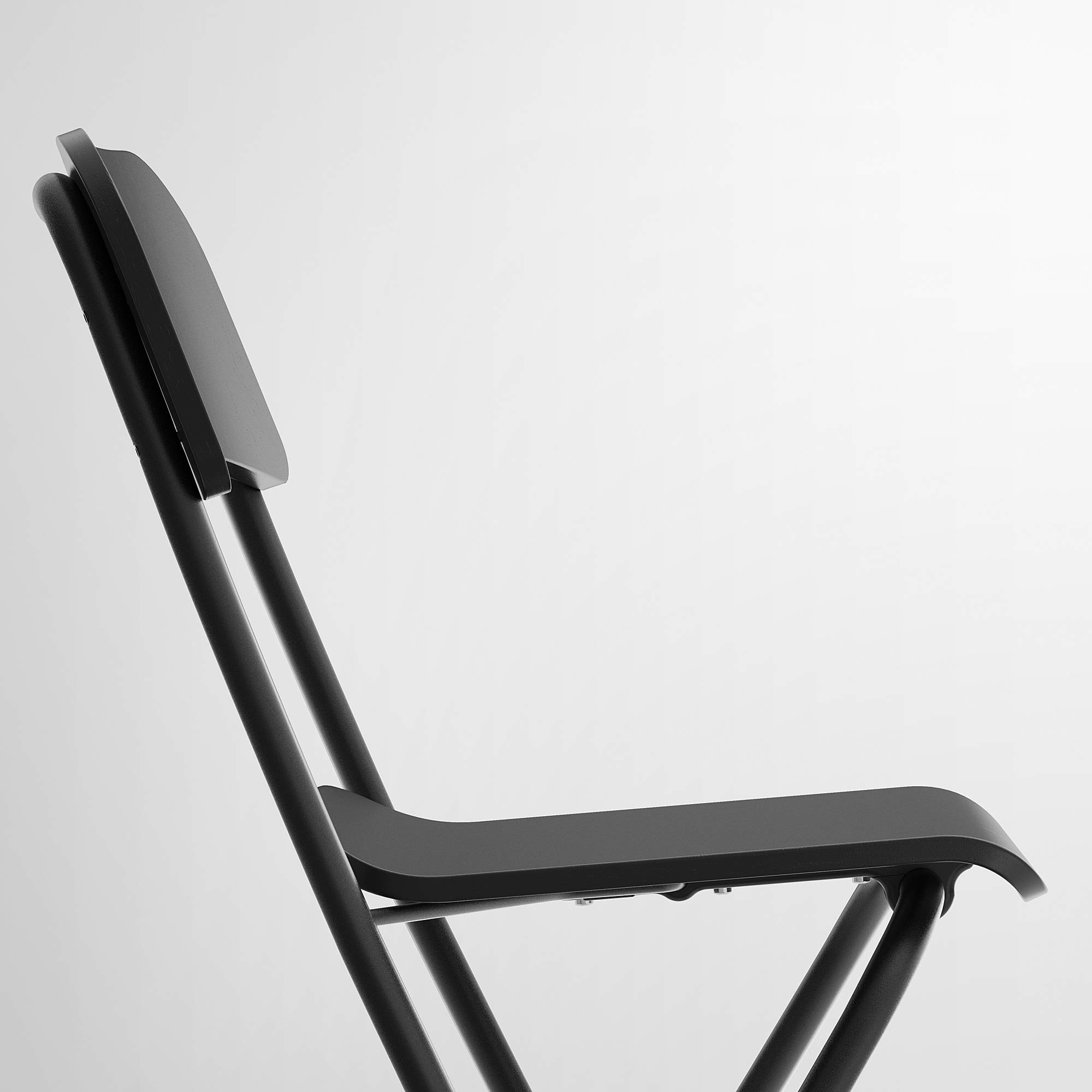 IKEA Franklin bar Stool with backrest, Foldable, 63 cm, Black