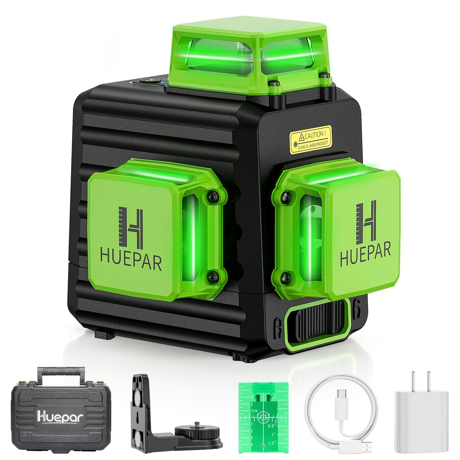 Amazon | Huepar 3x360° レーザー墨出し器 グリーン 緑色
