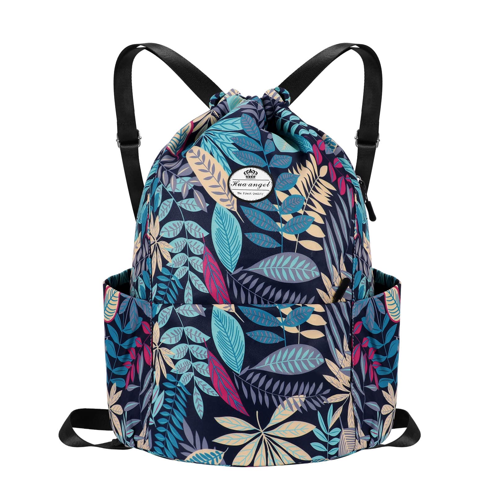 HUA ANGEL Drawstring Backpack Bag, Sport Gym Sackpack Lightweight Small Gym Bag for Men Women Pull String Sport Beach Bag