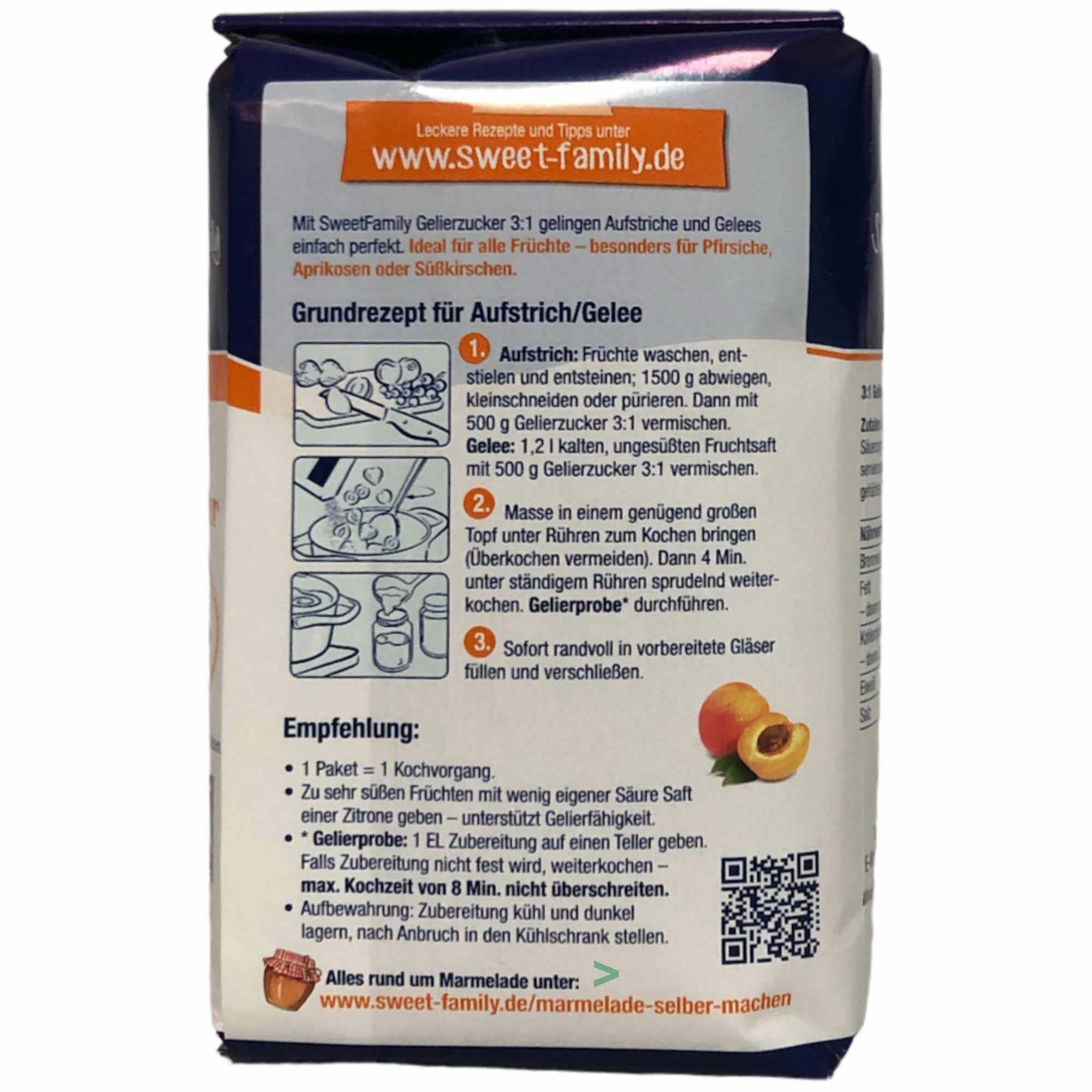 Nordzucker Gelierzucker 3zu1 3er Pack (3x500g Packung) + usy Block