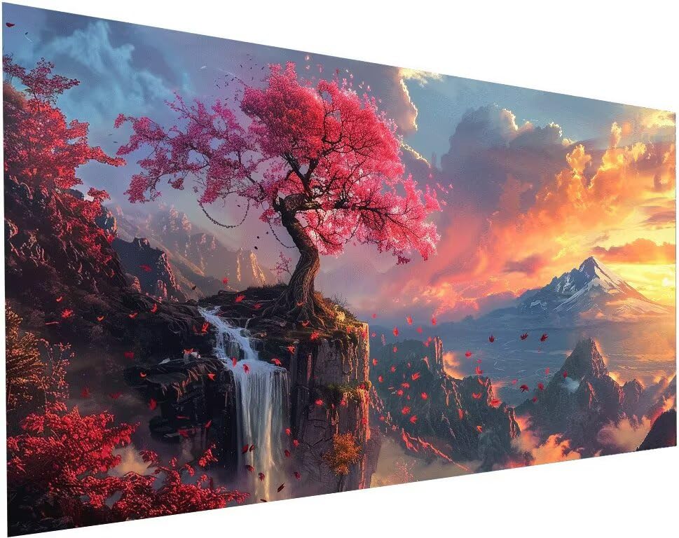 Arts diamond painting contre le stress de la vie quotidienne avec grand canevas arbre coloré