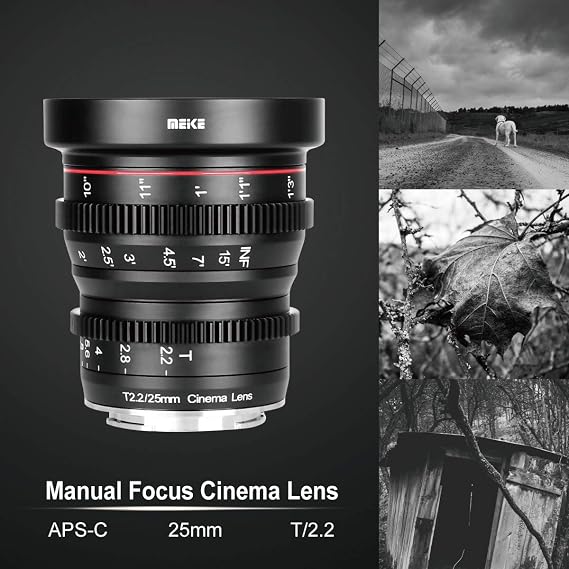 Meike 25mm T2.2 Manual Focus Prime Mini Cinema Lens for Micro Four Thirds MFT M43 Mount Cameras