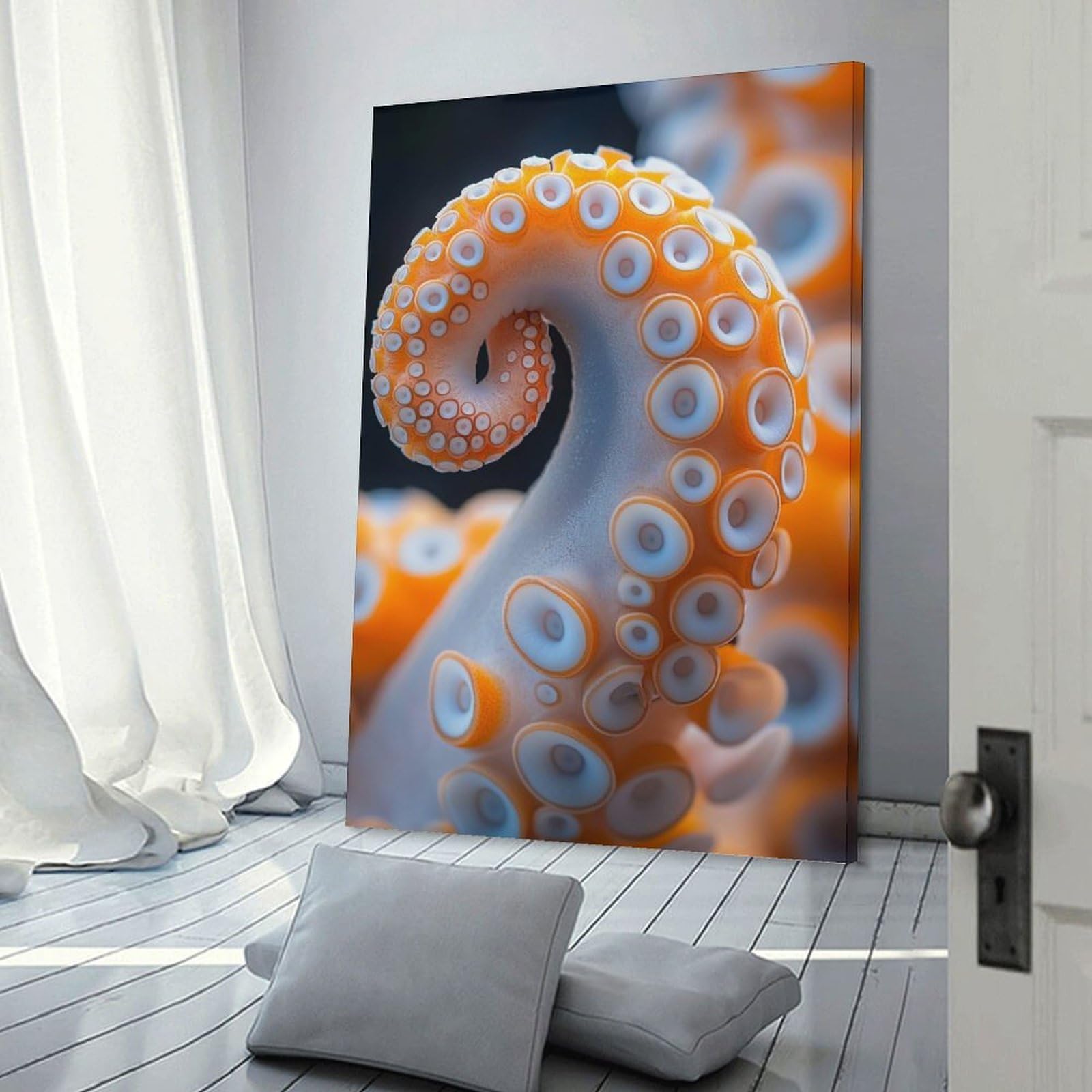 Close-up of An Octopus Tentacle Wall Picture Print, 24x36inch(60x90cm), for Feature Walls in Flats Or Modern Rooms, Decorative Artwork with Flexible Styling