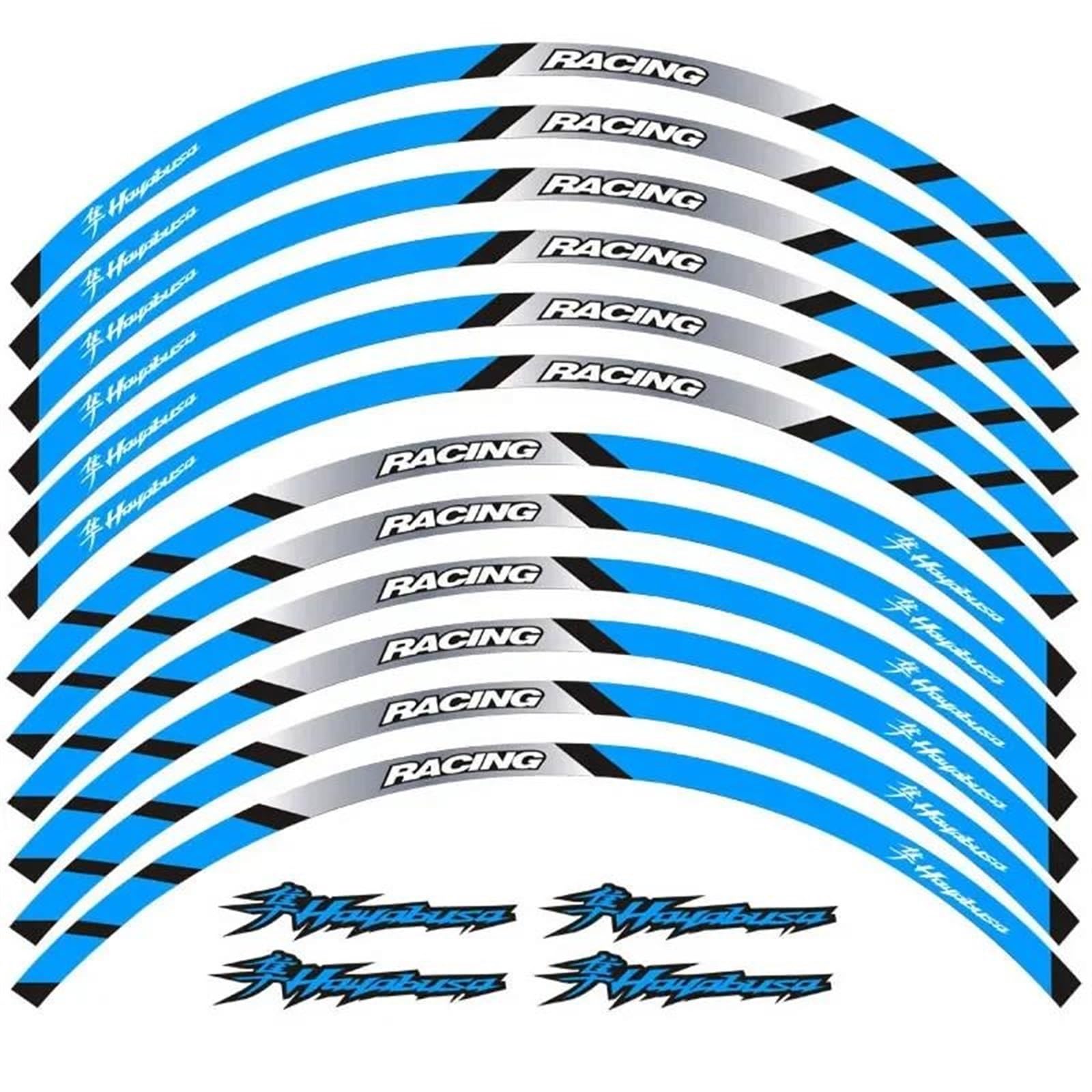 Motorcycle Wheel Stickers for Suzuki for Hayabusa GSXR 1300 Sports Edge Stripe Reflective Film(Color5)