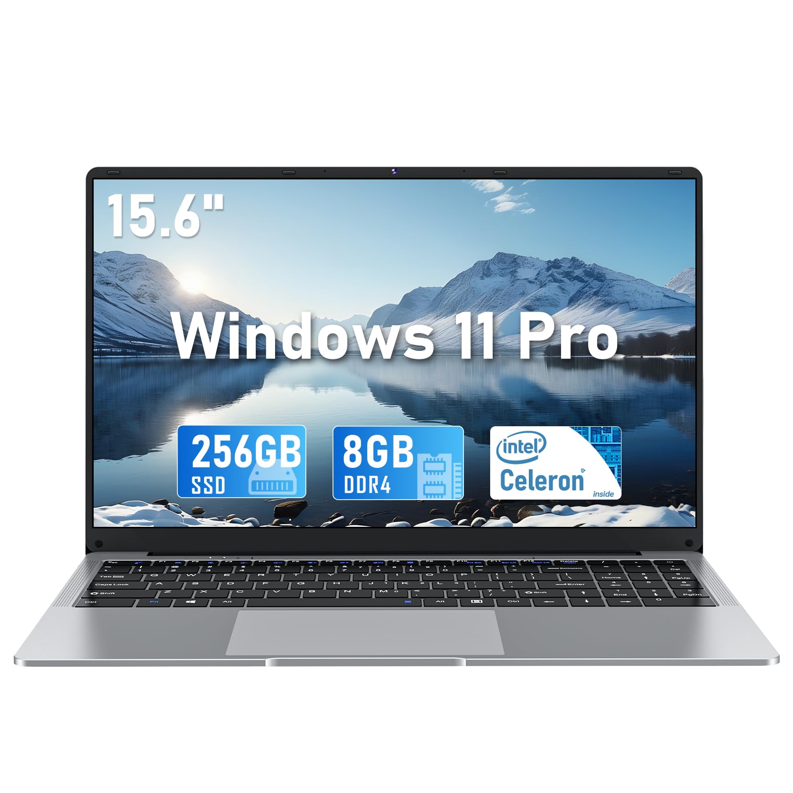 Laptop Computer, 15.6 Inch Lap Top PC 2025, Win 11 Pro, 8GB RAM 256GB SSD, N4000 Processor, FHD Display 1920*1080P, WIFI5, BT4.2, Thin & Light, 5000mAh Battery, HDMI, for Study Office Business