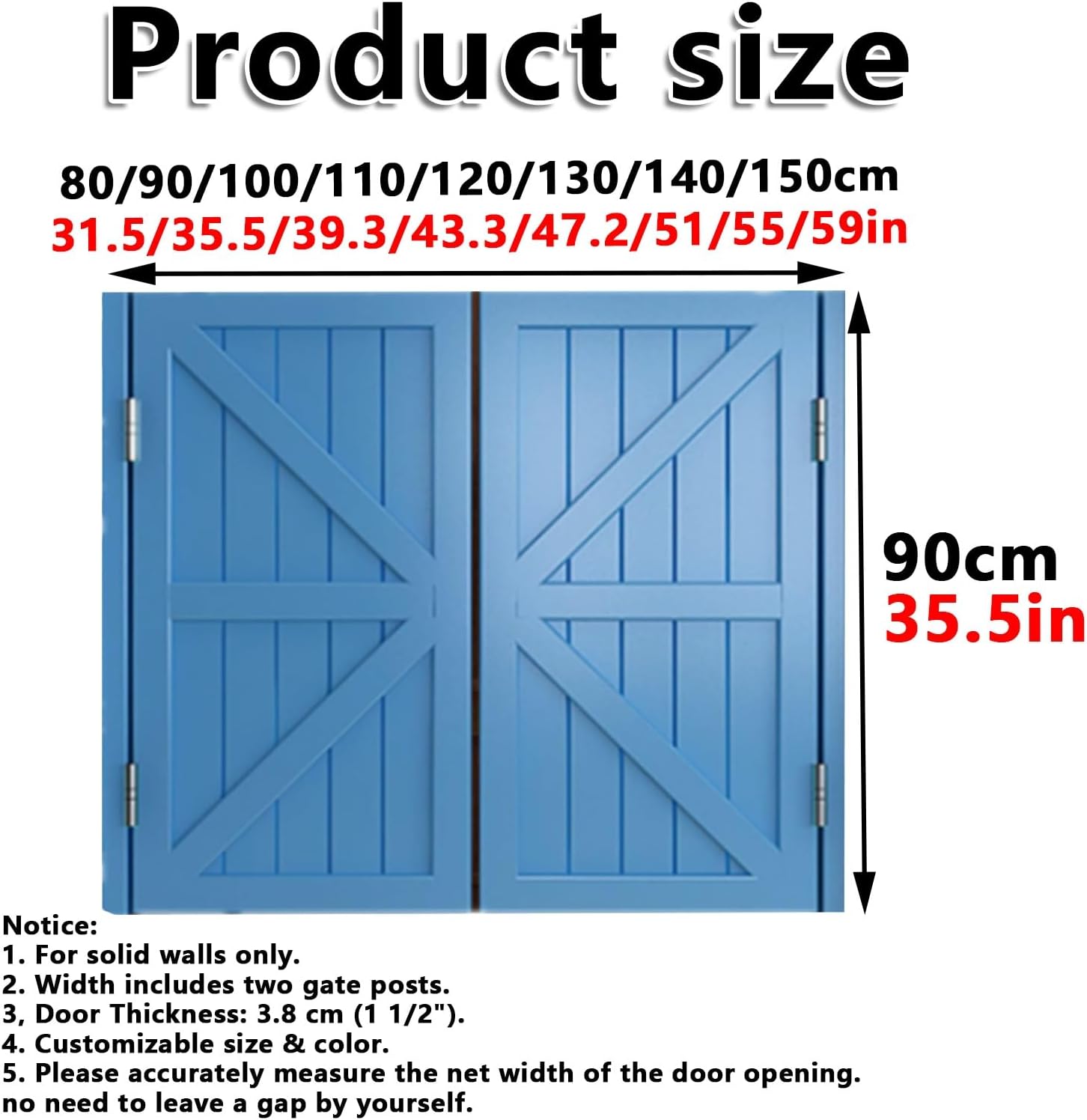 Swinging Doors Cafe Doors Saloon Doors,Indoor Solid Wood Swing Doorsaloon Doors,Swinging Barn Door Auto Close Kitchen Bathroom Hallway Bar Swinging Door for Indoor Saloon Doors Swinging