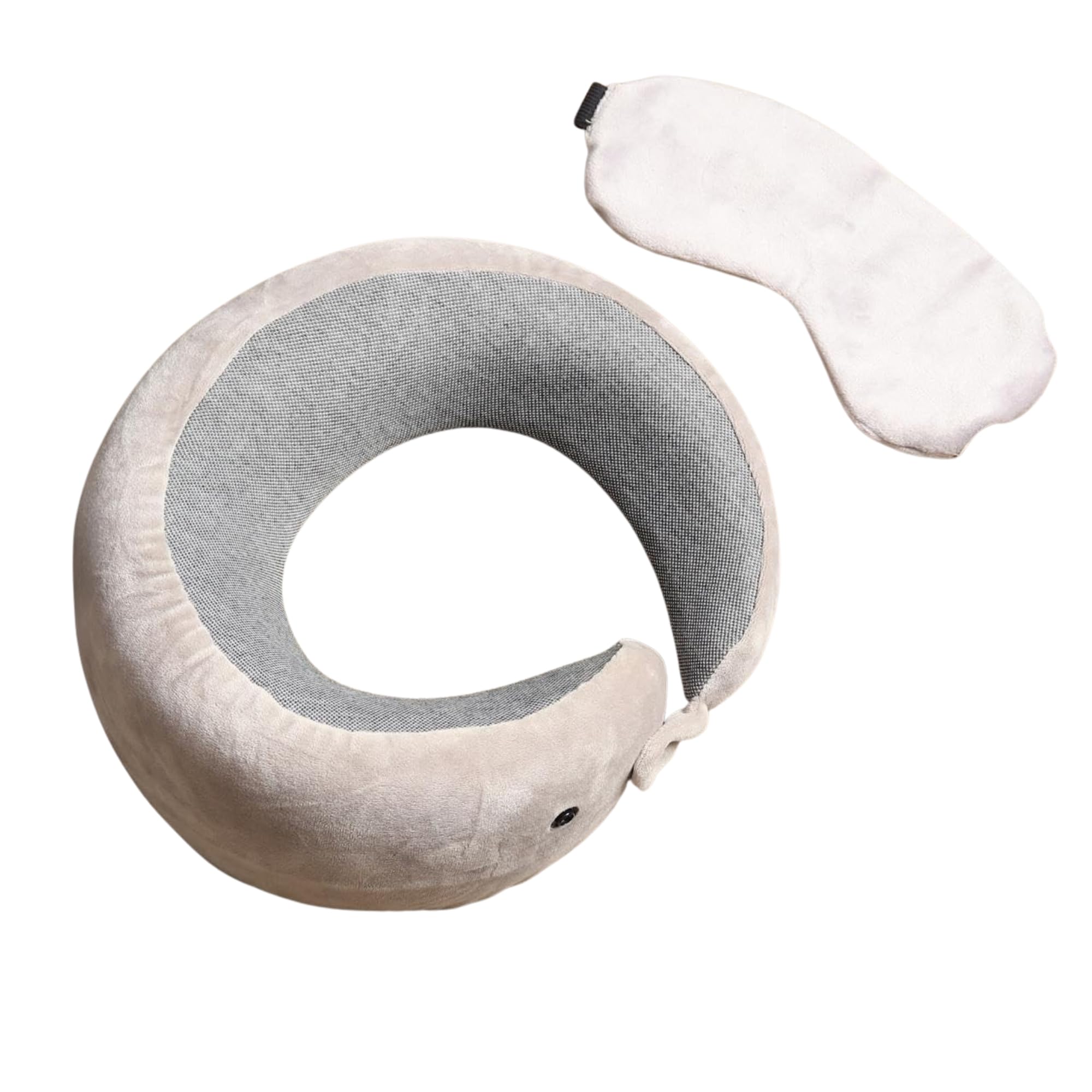 Love Baby Memory Foam Travel Neck Pillow with Sleep Eye Mask Set | Ergonomic U-Shape, Neck & Head Support, Removable Velvet Cover, Blocks Unwanted Light, Airplane, Train, Car-image-49
