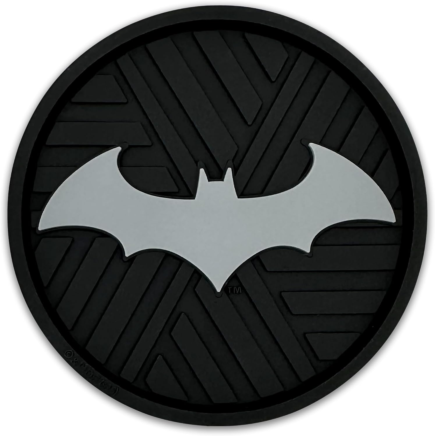 Officially Licensed DC Comics Batman Bat Logo Automotive 3D Textured Silicone Coasters (2.6" Diameter) | Universal Fit for All Cars, Trucks, SUVs & More | Non-Slip Durable | Set of 2
