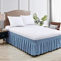 Vista 23 de eBeddy Linens 1 falda de cama de algodón egipcio de 800 hilos, tamaño individual de 39 x 75 a 14 pulgadas, caída y caída, fácil de lavar, resistente