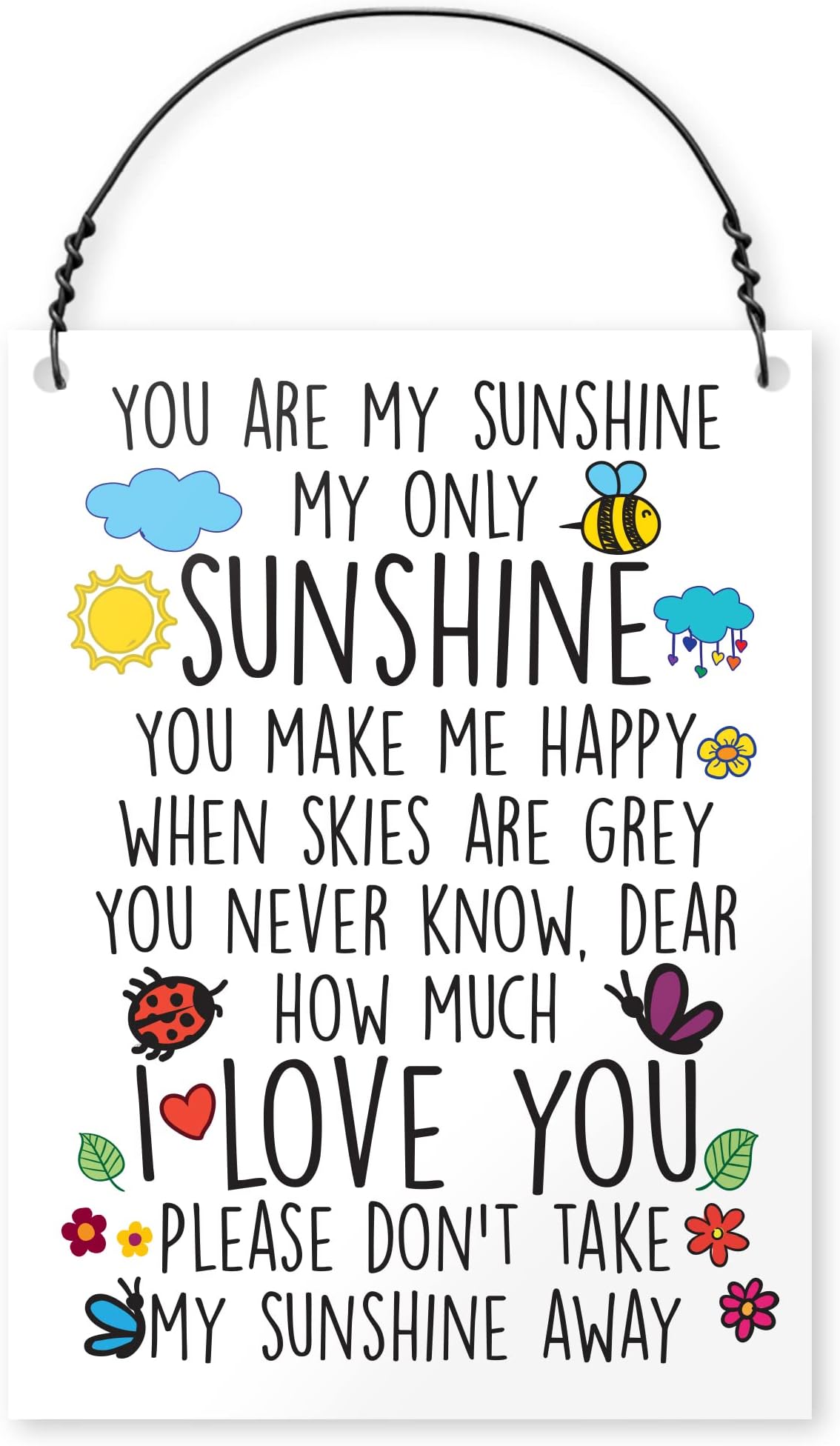 Dorothy Spring You Are My Sunshine Cute Quote Wall Metal Small Plaque Sign Size 4x3 inch
