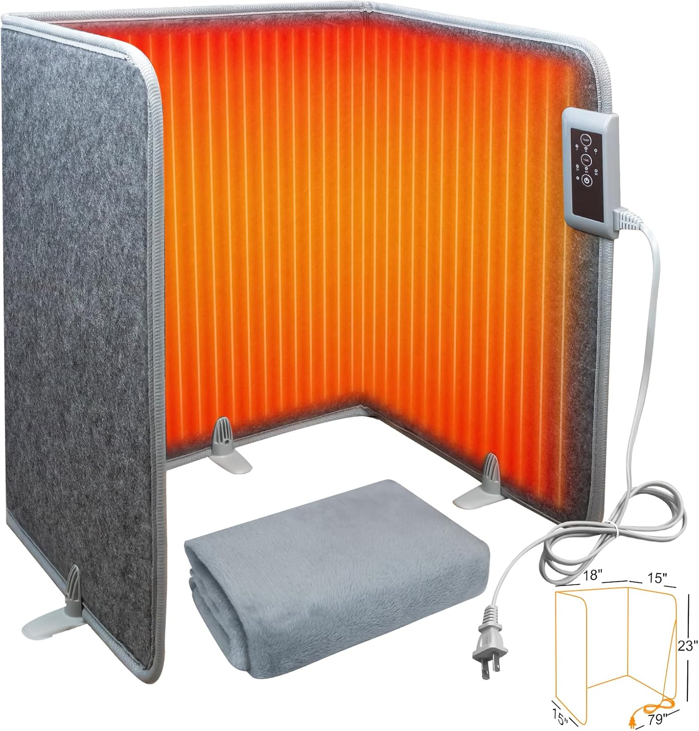 Product image of Foldable Leg Warmer With Soft Blanket, Under Desk Leg Foot Knee Heater 235W, Small Personal Space Heater, Overheat Safe Protection, Timer, Quiet, Easy Setup, for Home Office