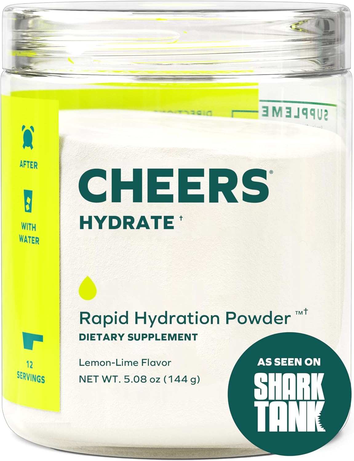 Cheers Hydrate | Oral Rehydration Solution | Electrolytes for Rapid Hydration | Lemon Lime Flavor | 24 Servings | Electrolyte Supplement with Sodium, Potassium, Glucose