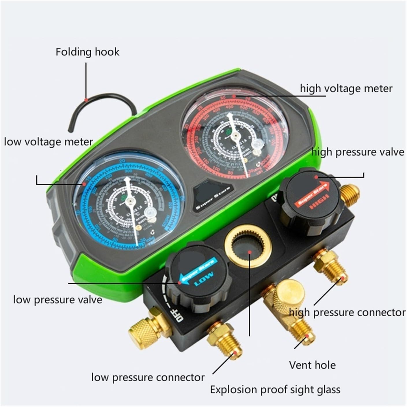 HVAC A/C Refrigeration Kit AC Manifold Gauge Set Auto Service Car Air Conditioning Repair Fluorine Filling Tool Auto Repair Tools,