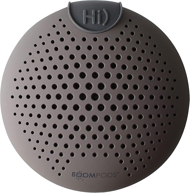 Boompods SOUNDCLIP Portable Wireless Speaker - Best Mini Bluetooth Flip Clip Amazon Alexa Built-In Pocket Speakers Rockin Powerful Sub Bass Audio Sound (Grey)