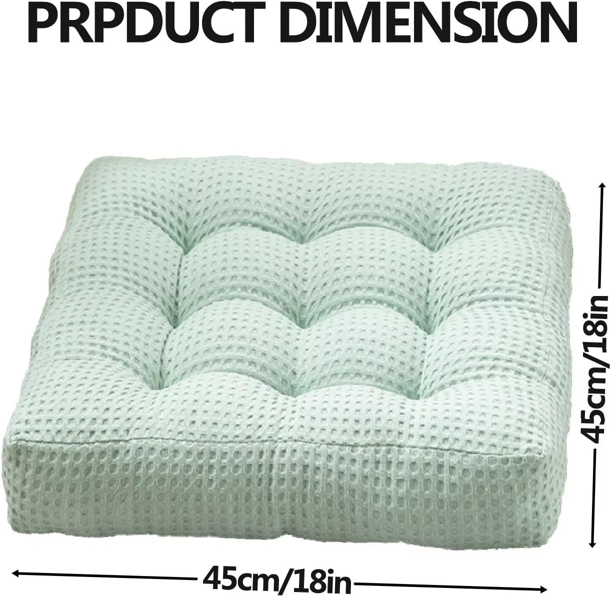 Chair Cushion for Dorm Desk Chair, Seat Cushion Pillow for Office Chair Thick, Square Kitchen Chair Pads Extra Thick No Ties, Anti-Deformation Floor Seat Pillows Knitted Plaid Cover Grey