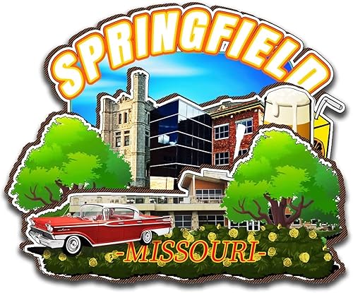 Imán de madera para nevera de Springfield, Missouri, Estados Unidos, 3D, monumentos de viaje, coleccionables, recuerdos, decoración hecha a mano, 2