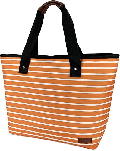 Bolsa térmica grande aislada azul de 30 latas de 18 L, a prueba de fugas, suave bolsa de asas aislada, bolsa de comestibles reutilizable, lonchera