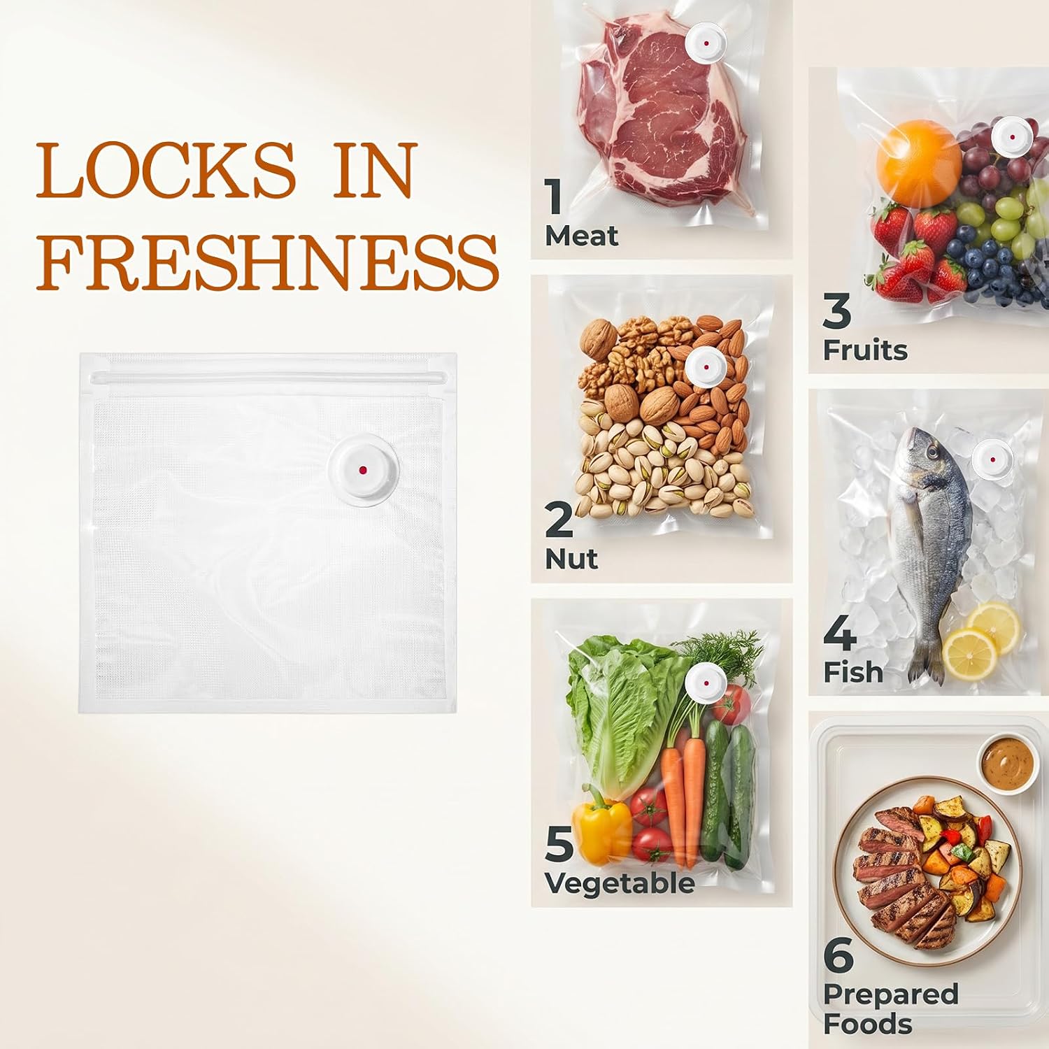 40 Pcs Reusable Vacuum Sealer Bags with 5 Clips