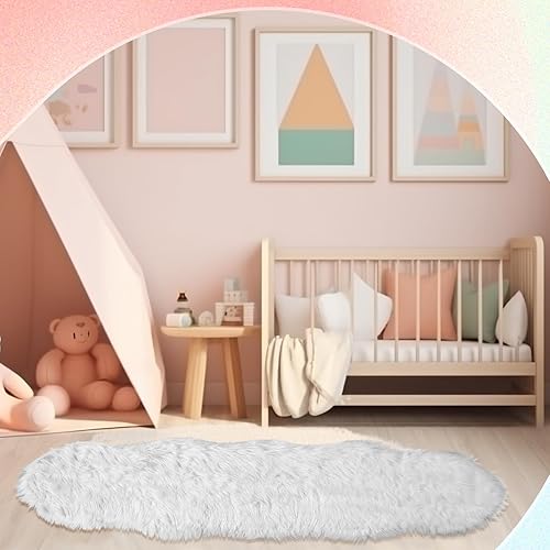 Miniatura 4 de Drydiet 2 alfombras de piel sintética para decoración de Navidad, alfombras suaves de piel de oveja, alfombra de piel de oveja esponjosa para sala