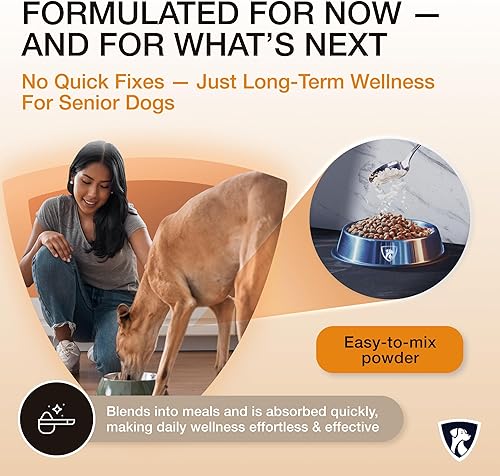 Miniatura 7 de Polvo para articulaciones selecto para perros mayores  Apoya la movilidad, flexibilidad y comodidad  Glucosamina, condroitina, colágeno, mejillón de