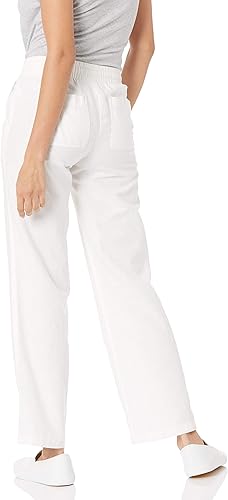 Miniatura 2 de Tienda Essentials Pantalón para mujer de mezcla de lino con cordón y ajuste relajado de pierna ancha (disponible en tallas grandes)