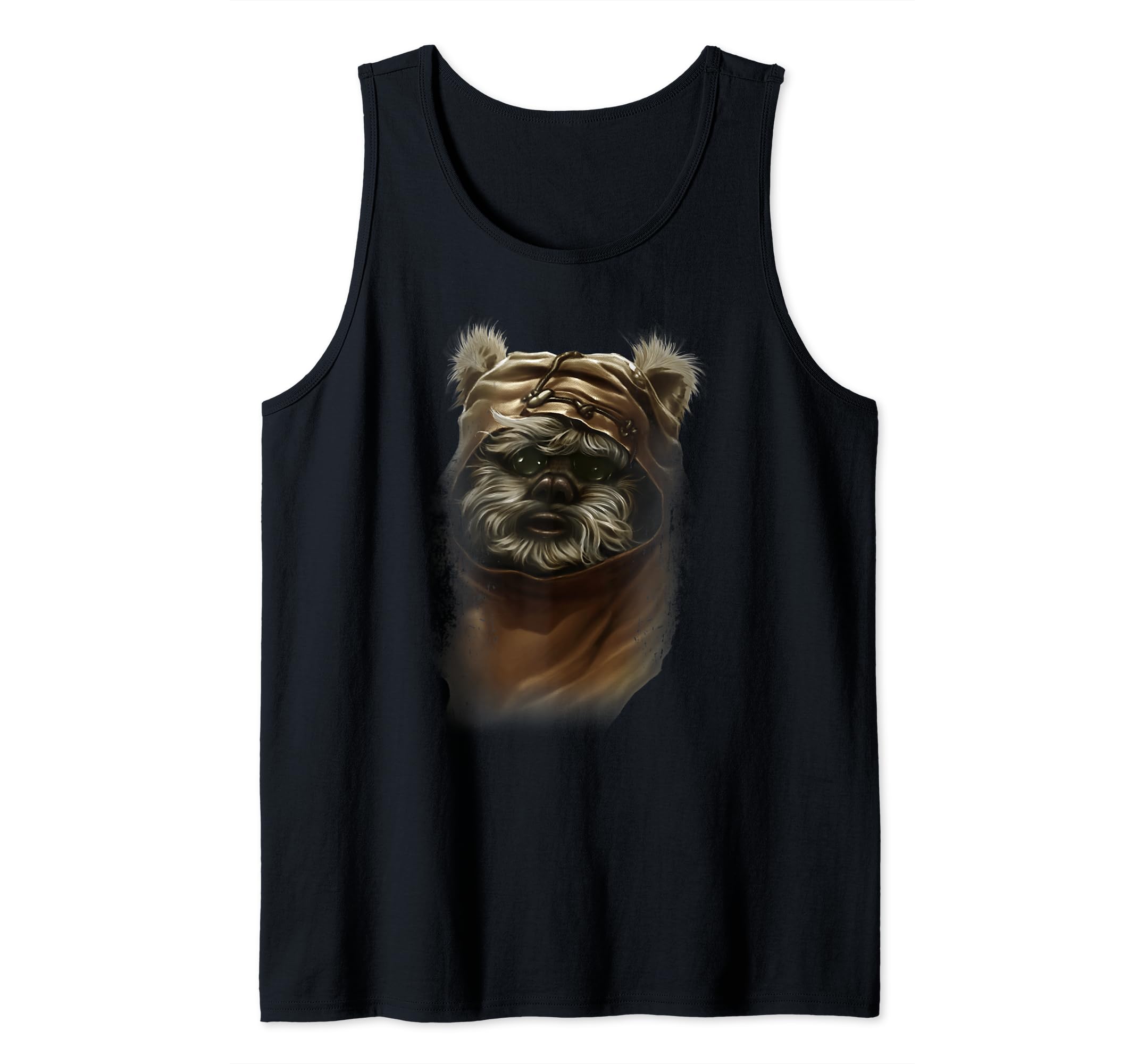 Star Wars Wicket Ewok Portrait Painting C1 Tank Top, Black
