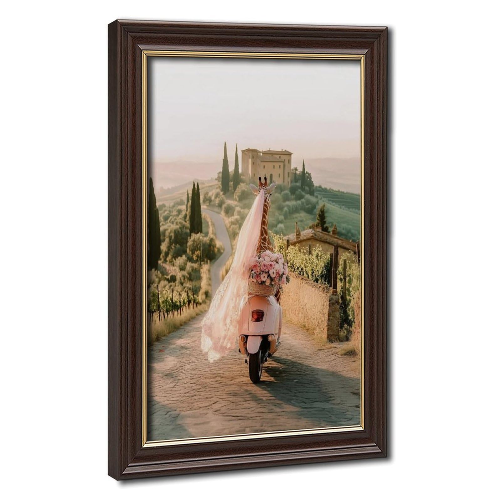 Bareronor Giraffe in Tuscany Canvas Poster Bedroom Decor Landscape Office Room Decor Gift 8" L X 12" W