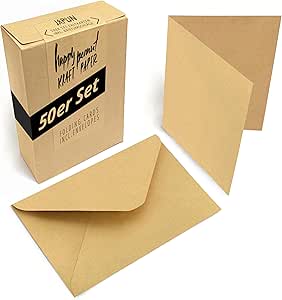 Lot De 50 Cartes Vierges Colorées Avec Enveloppes Assorties Et Feuilles