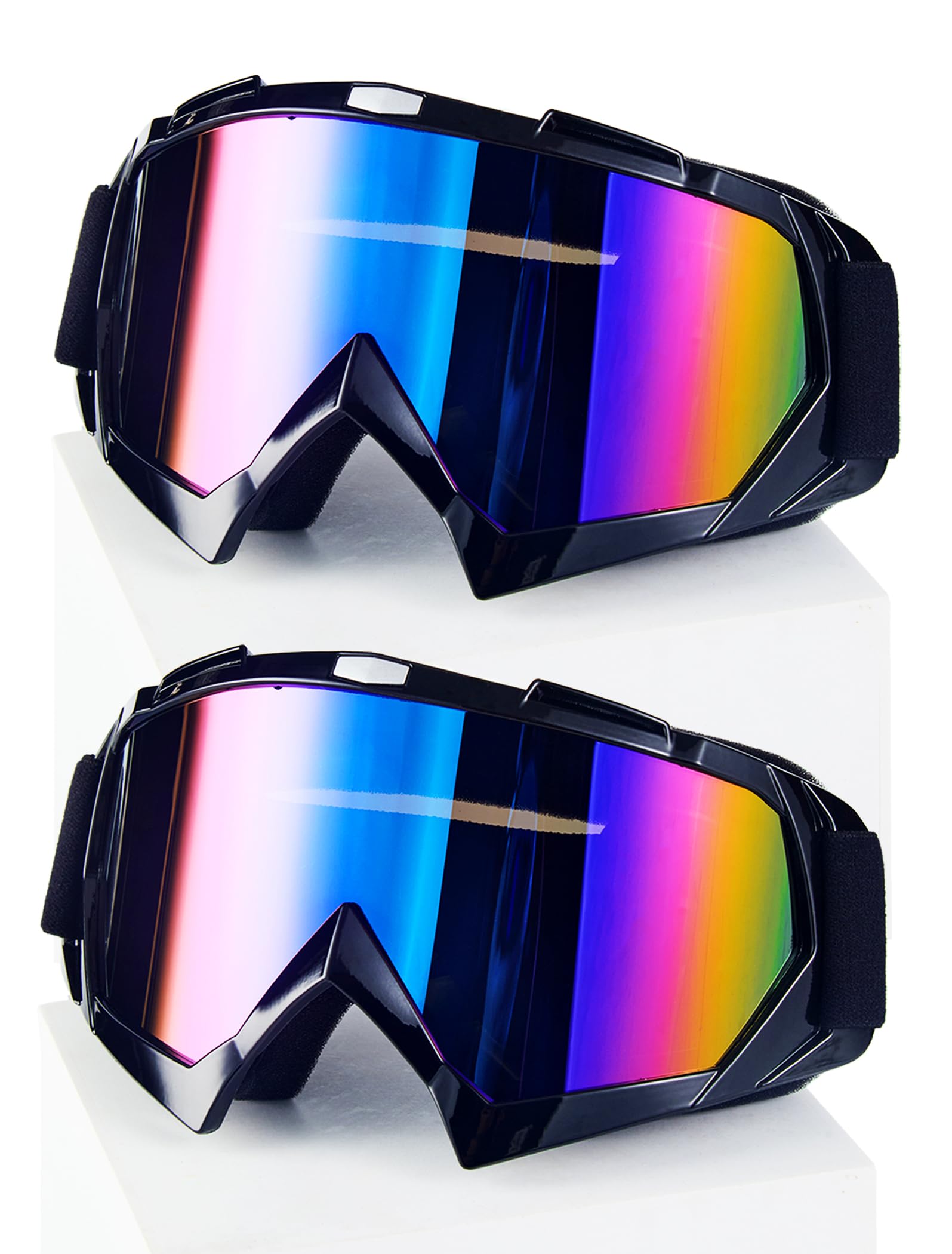 2 occhiali da motocross moto ATV equitazione antipolvere antivento Off Road Racing MX quattro ruote occhiali